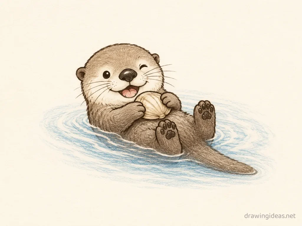 Funny drawing — hand-drawn funny illustration with ink lines and soft colors