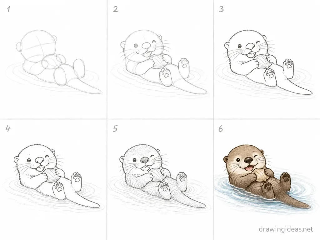 How to draw a funny step by step — 6-step funny drawing tutorial grid