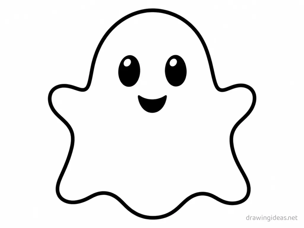 Easy ghost drawing — easy style ghost sketch