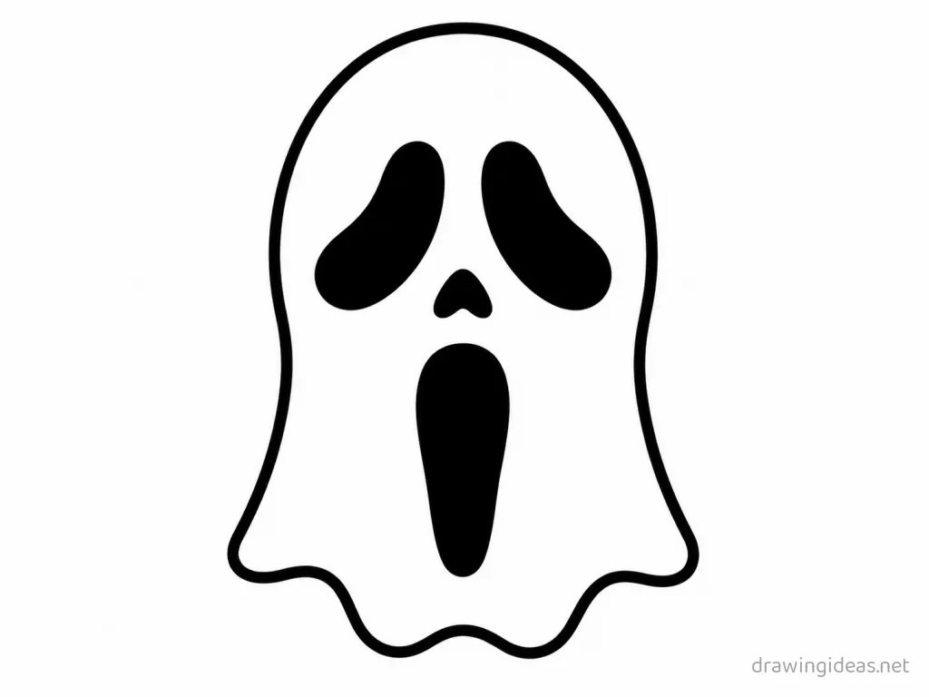 Easy Ghostface drawing — easy style Ghostface sketch