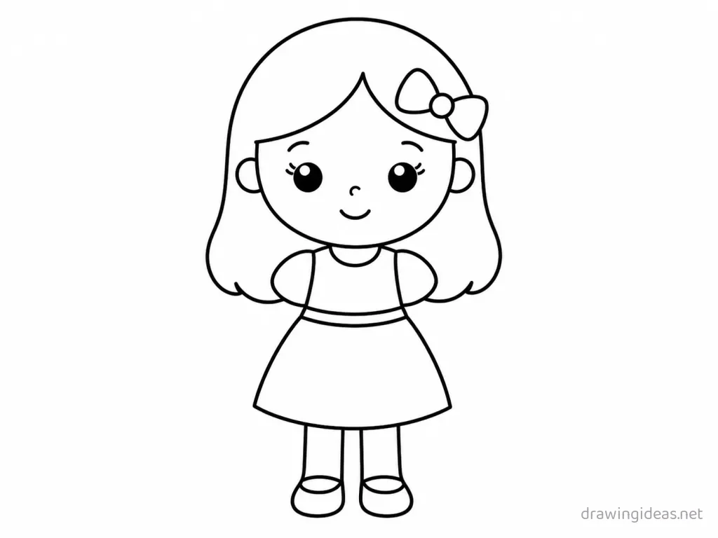Easy girl drawing — easy style girl sketch