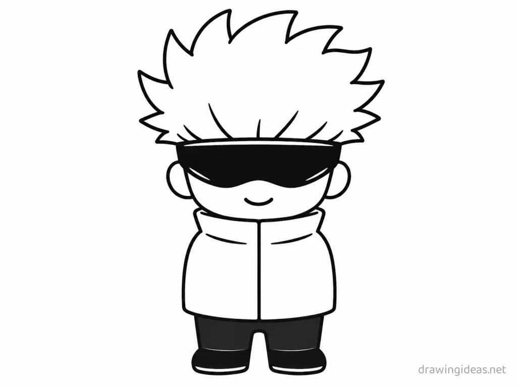 Easy Gojo drawing — easy style Gojo sketch