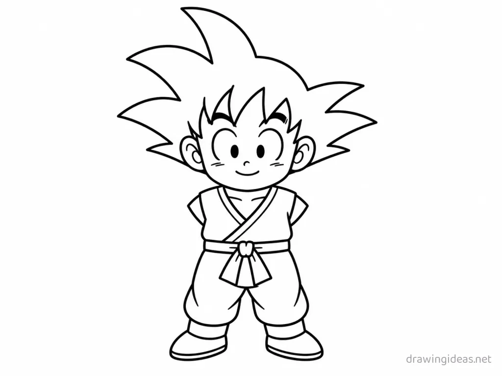 Easy Goku drawing — easy style Goku sketch