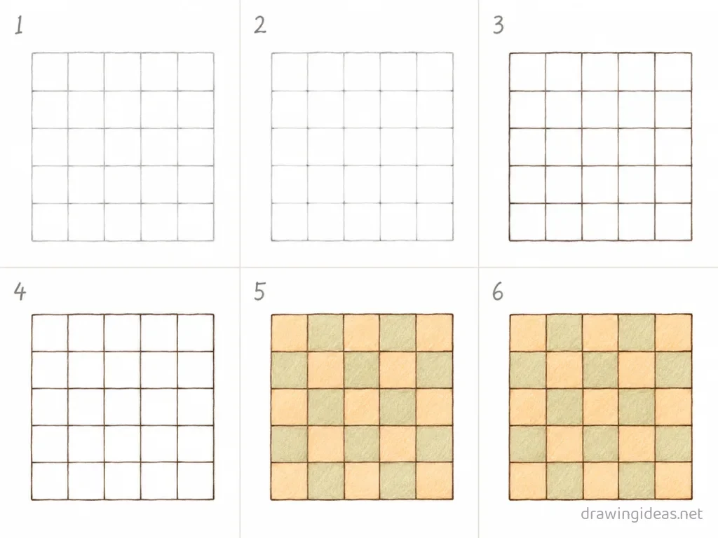 How to draw a grid step by step — 6-step grid drawing tutorial grid