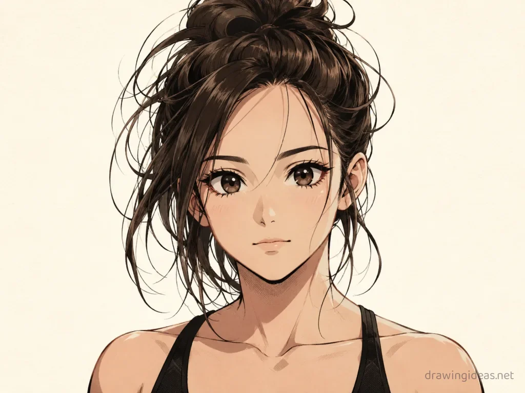 Anime hair drawing — anime style hair sketch