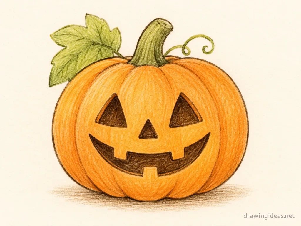 Halloween drawing — hand-drawn Halloween illustration with ink lines and soft colors