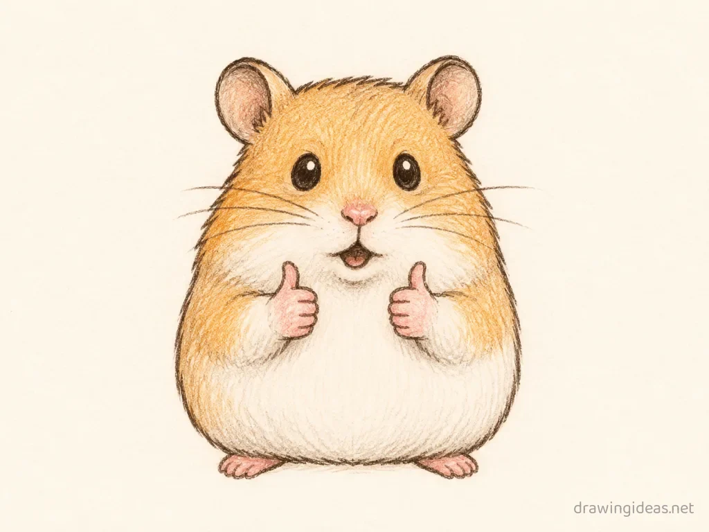Hamster Meme drawing — hand-drawn hamster meme illustration with ink lines and soft colors