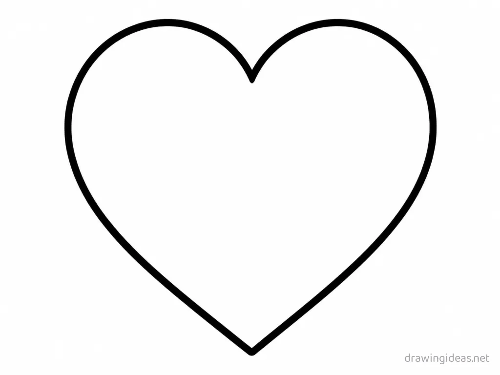 Easy heart drawing — easy style heart sketch