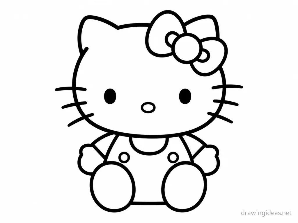 Easy Hello Kitty drawing — easy style Hello Kitty sketch