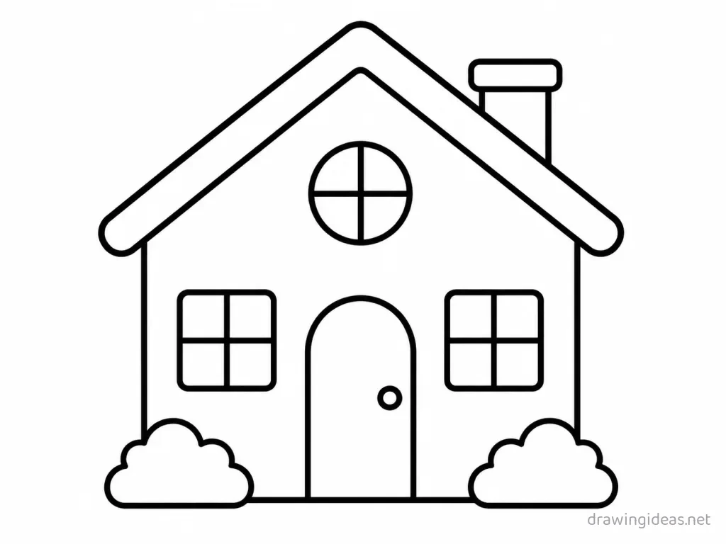 Easy house drawing — easy style house sketch