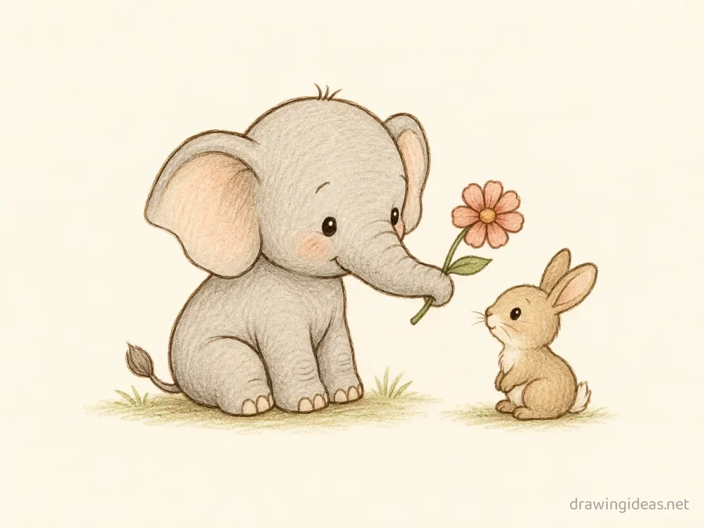 Kindness drawing — hand-drawn kindness illustration with ink lines and soft colors