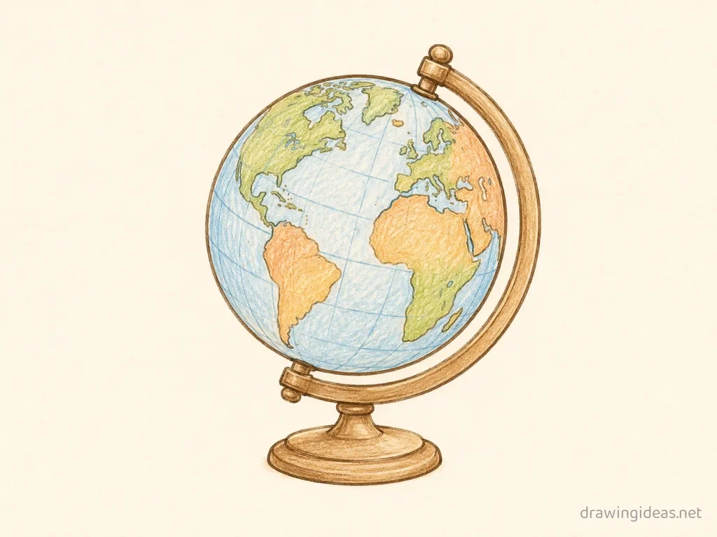 Language drawing — hand-drawn language illustration with ink lines and soft colors