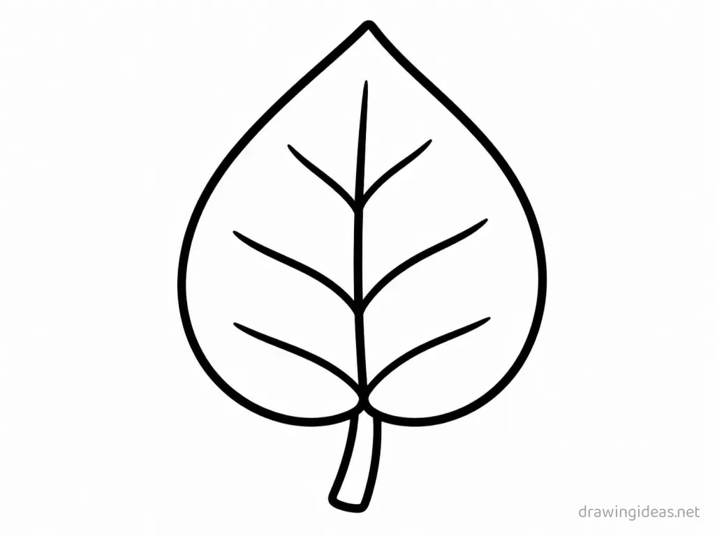 Easy leaf drawing — easy style leaf sketch