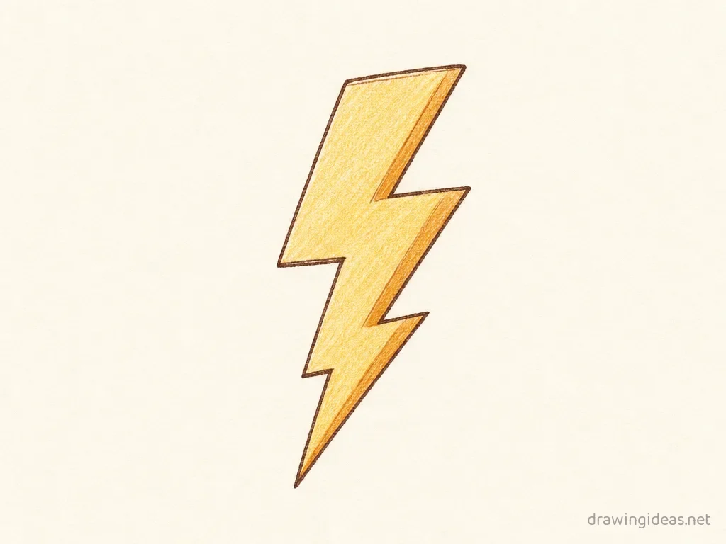 Lightning drawing — hand-drawn lightning illustration with ink lines and soft colors