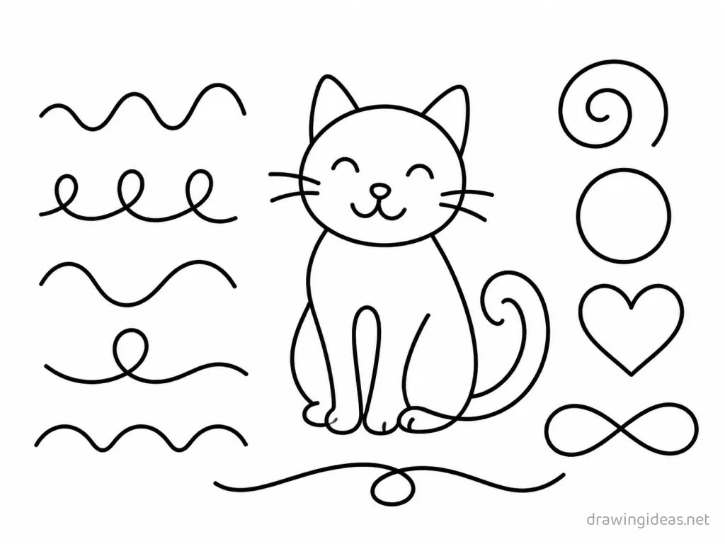 Easy line drawing — easy style line sketch