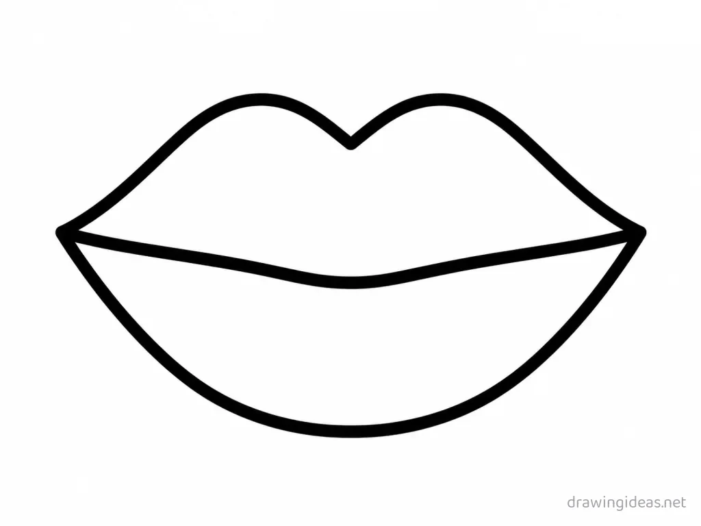 Easy lip drawing — easy style lip sketch