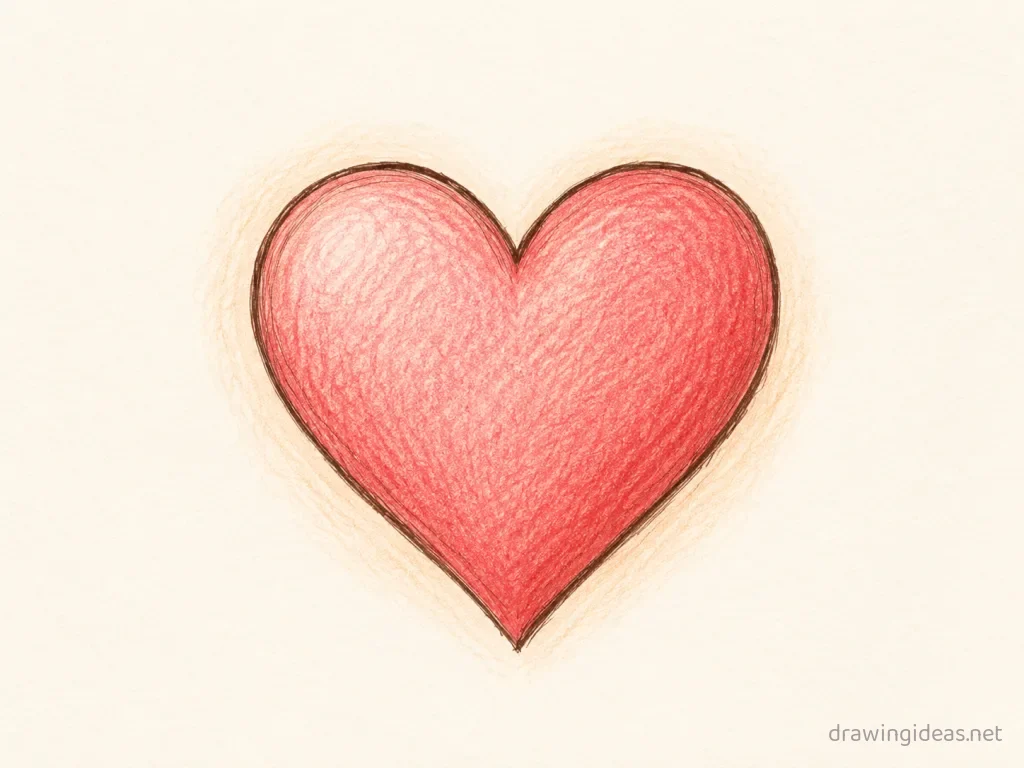 Love drawing — hand-drawn love illustration with ink lines and soft colors