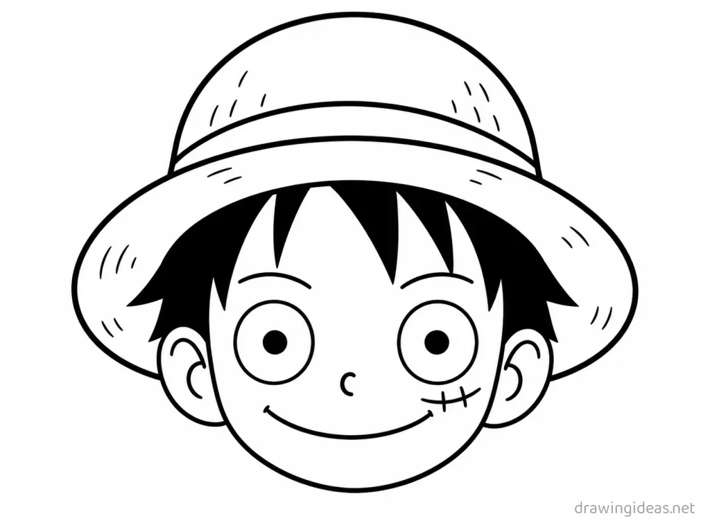 Easy Luffy drawing — easy style Luffy sketch