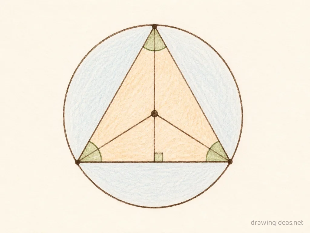 Math drawing — hand-drawn math illustration with ink lines and soft colors