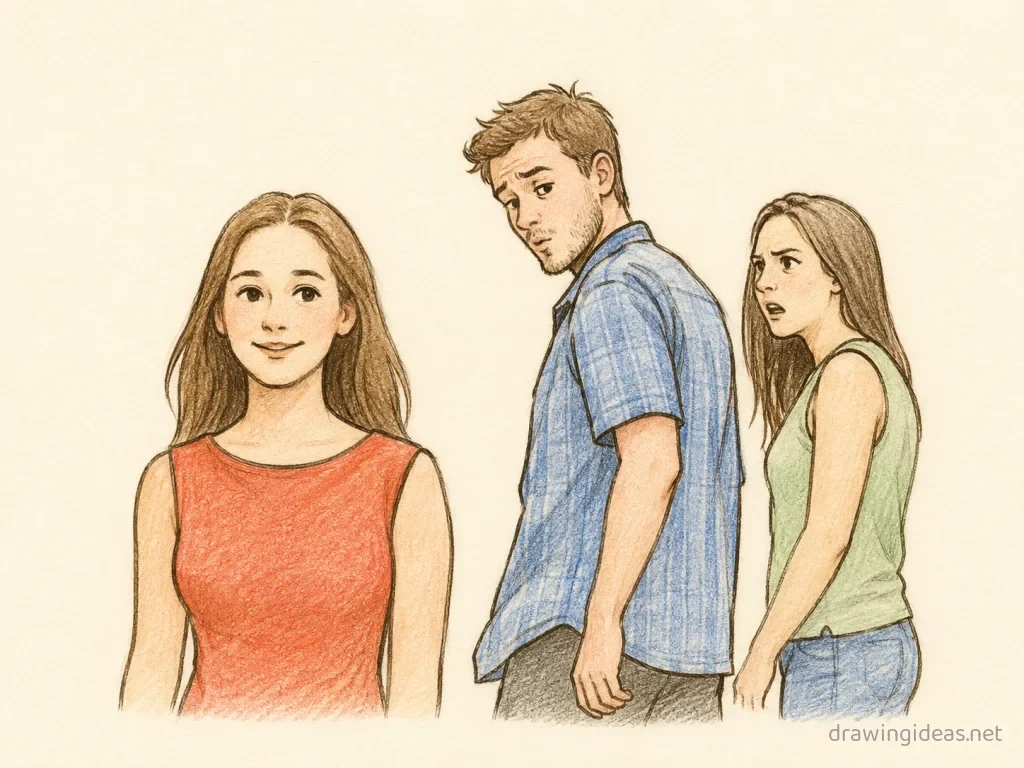 Meme drawing — hand-drawn meme illustration with ink lines and soft colors
