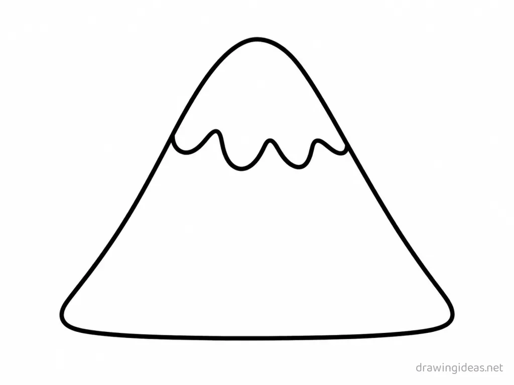 Easy mountain drawing — easy style mountain sketch