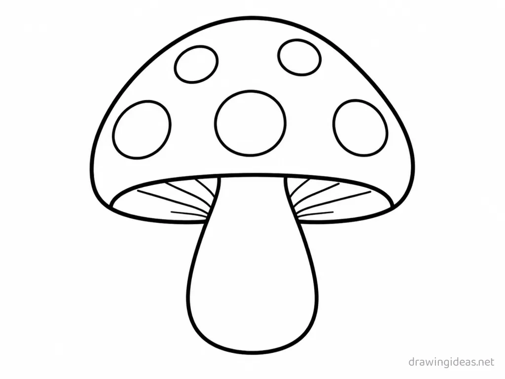 Easy mushroom drawing — easy style mushroom sketch