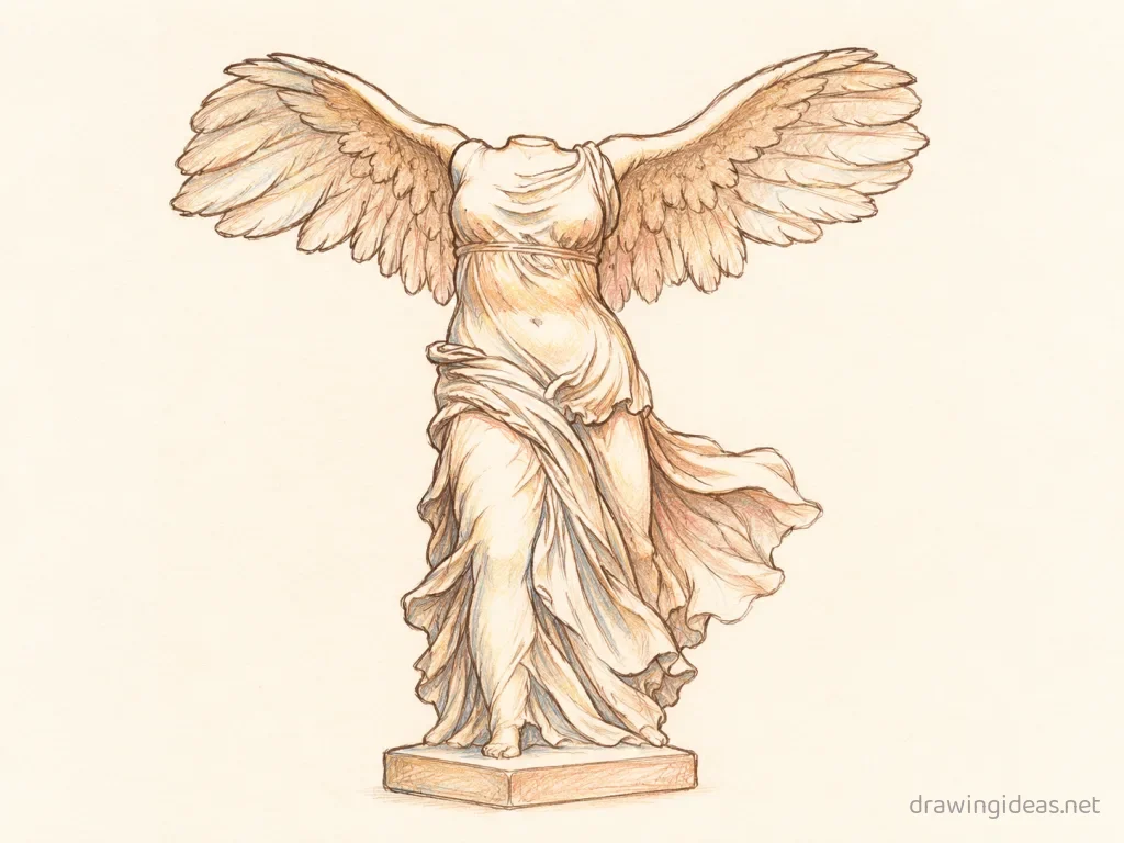 Nike drawing — hand-drawn Nike illustration with ink lines and soft colors