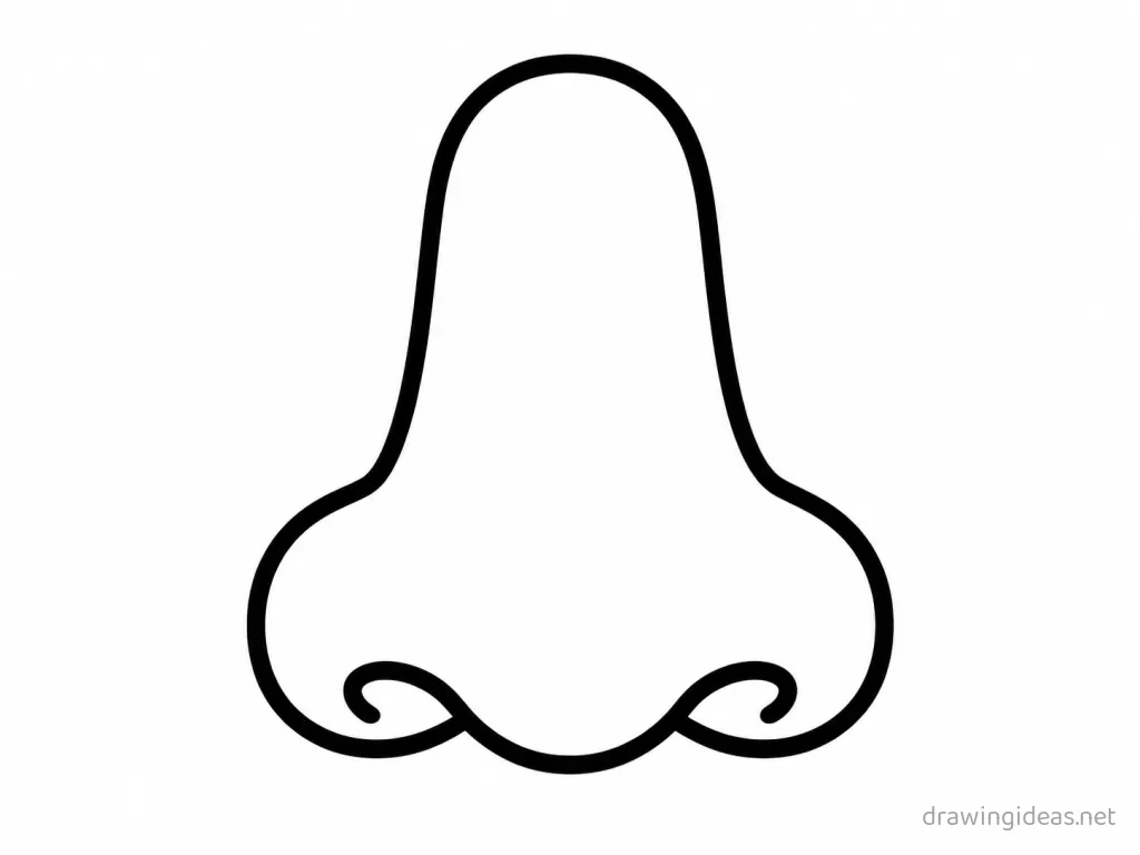 Easy nose drawing — easy style nose sketch