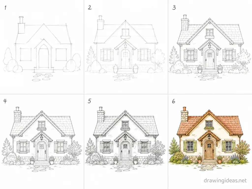 How to draw orthographic step by step — 6-step orthographic drawing tutorial grid