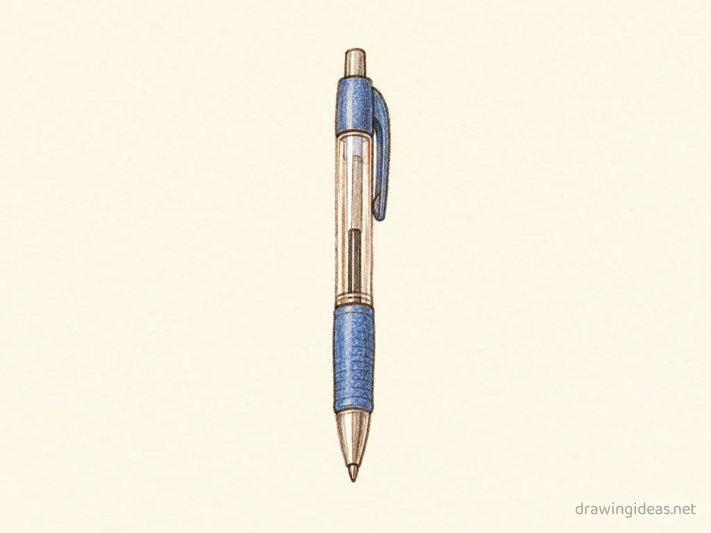 Pen drawing — hand-drawn pen illustration with ink lines and soft colors