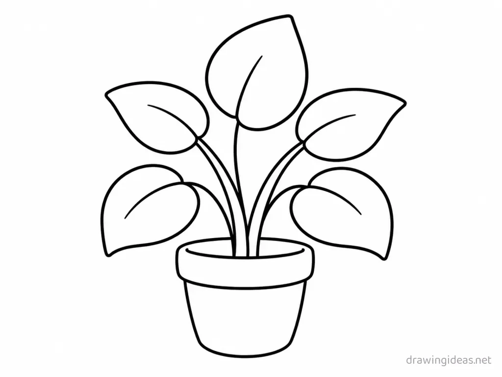 Easy plant drawing — easy style plant sketch