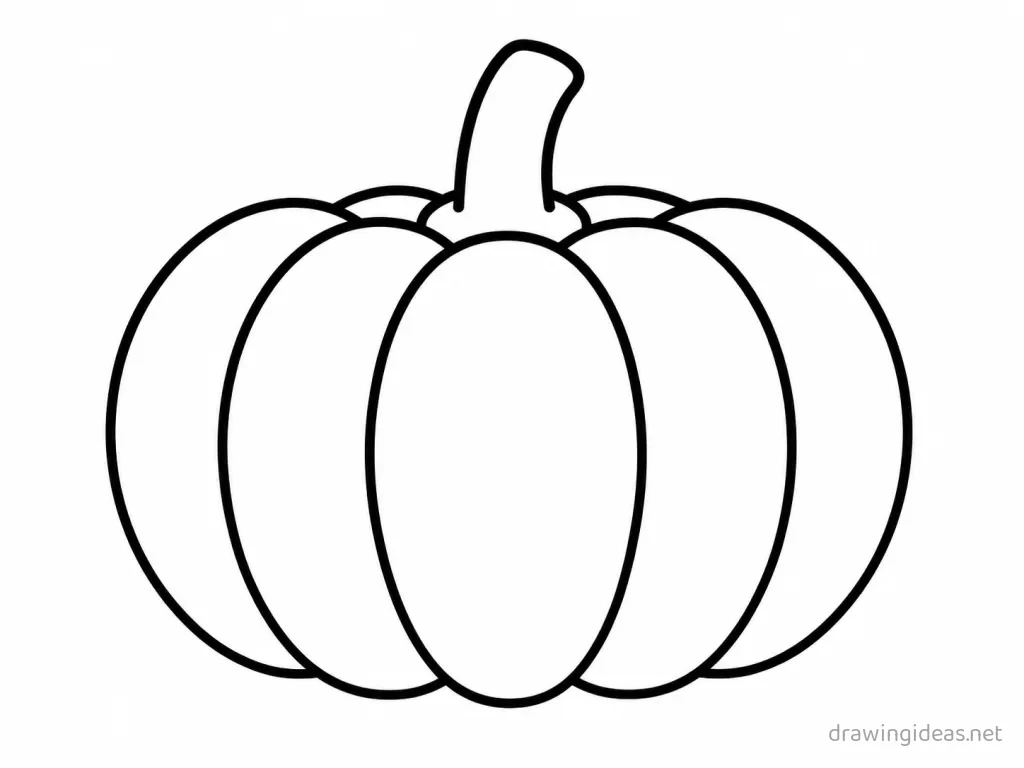 Easy pumpkin drawing — easy style pumpkin sketch