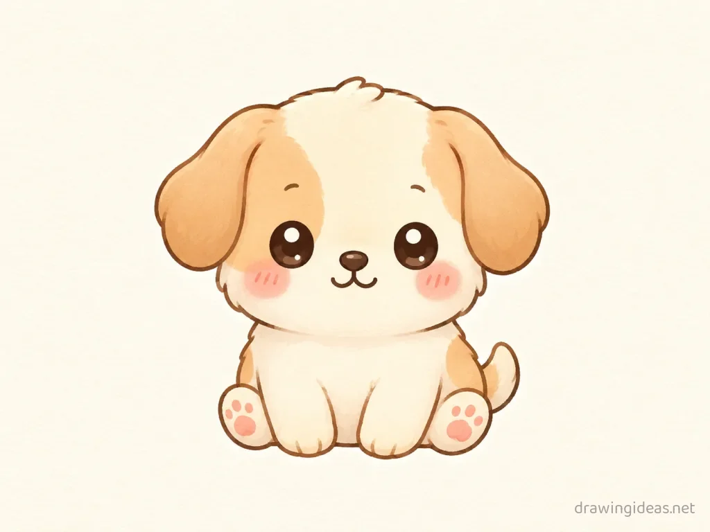 Cute puppy drawing — cute style puppy sketch