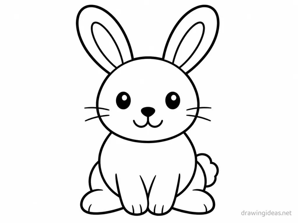 Easy rabbit drawing — easy style rabbit sketch