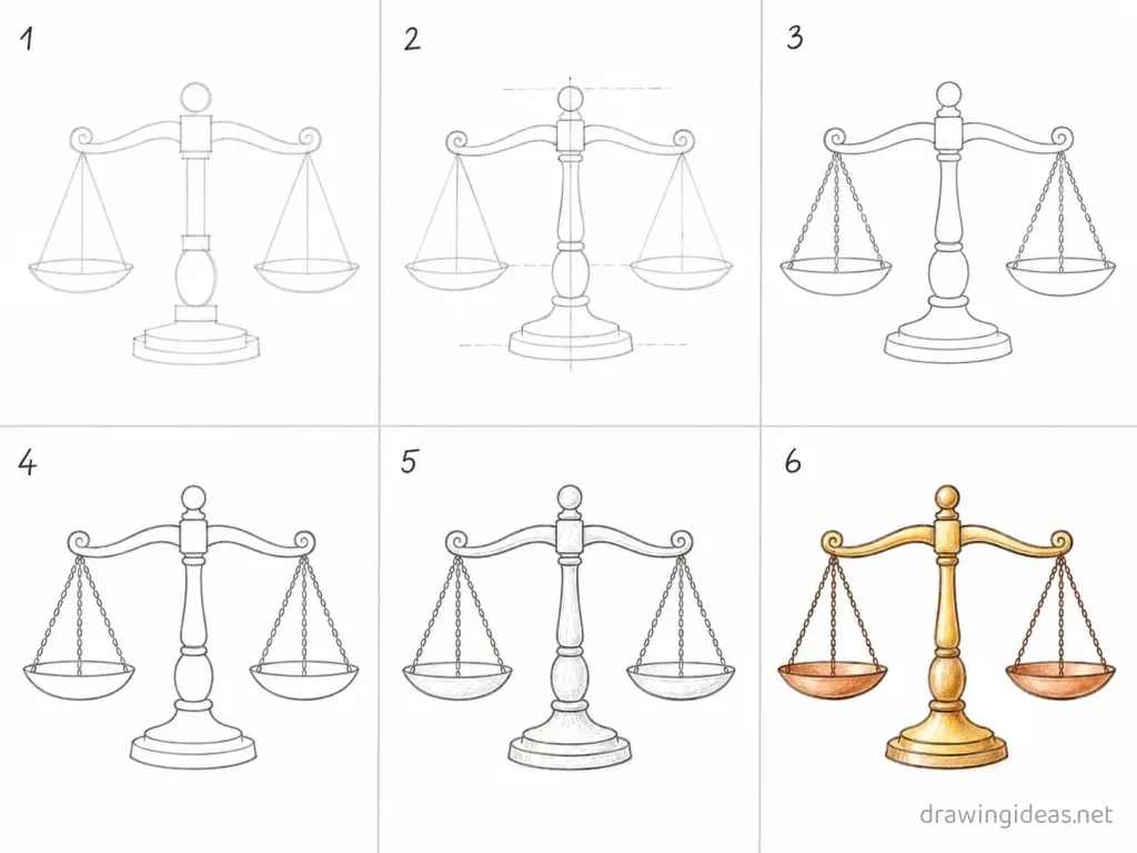 How to draw a scale step by step — 6-step scale drawing tutorial grid