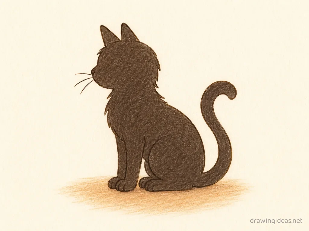 Shadow drawing ā hand-drawn shadow illustration with ink lines and soft colors
