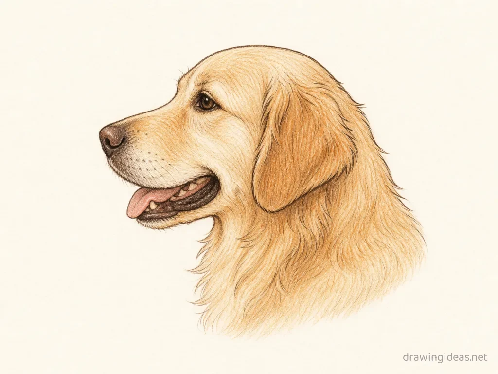 Side Profile drawing ā hand-drawn side profile illustration with ink lines and soft colors