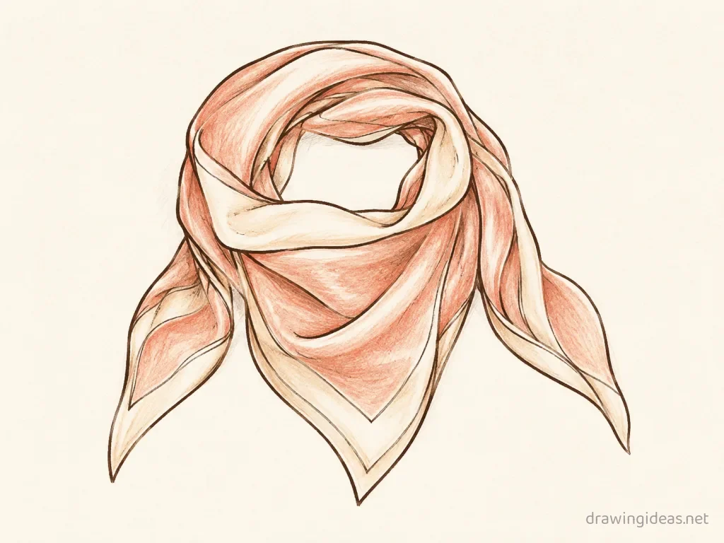 Silk drawing — hand-drawn silk illustration with ink lines and soft colors