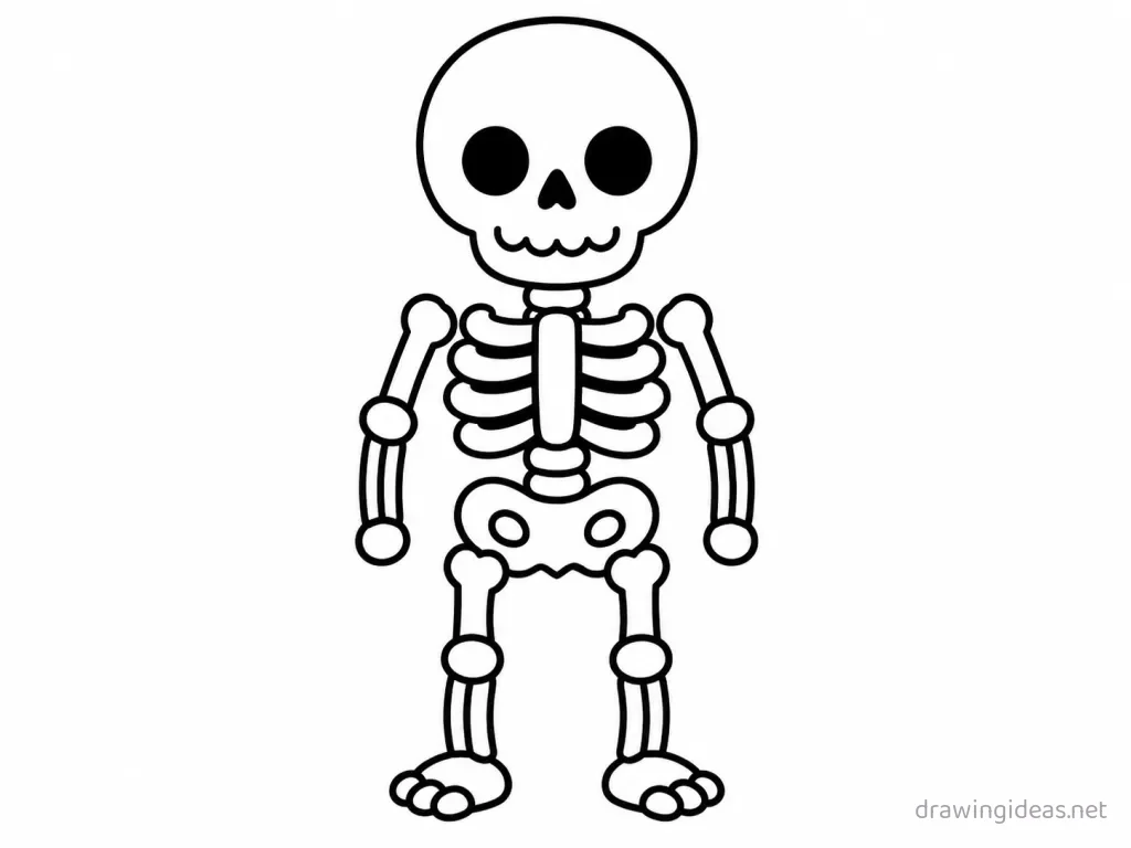 Easy skeleton drawing — easy style skeleton sketch