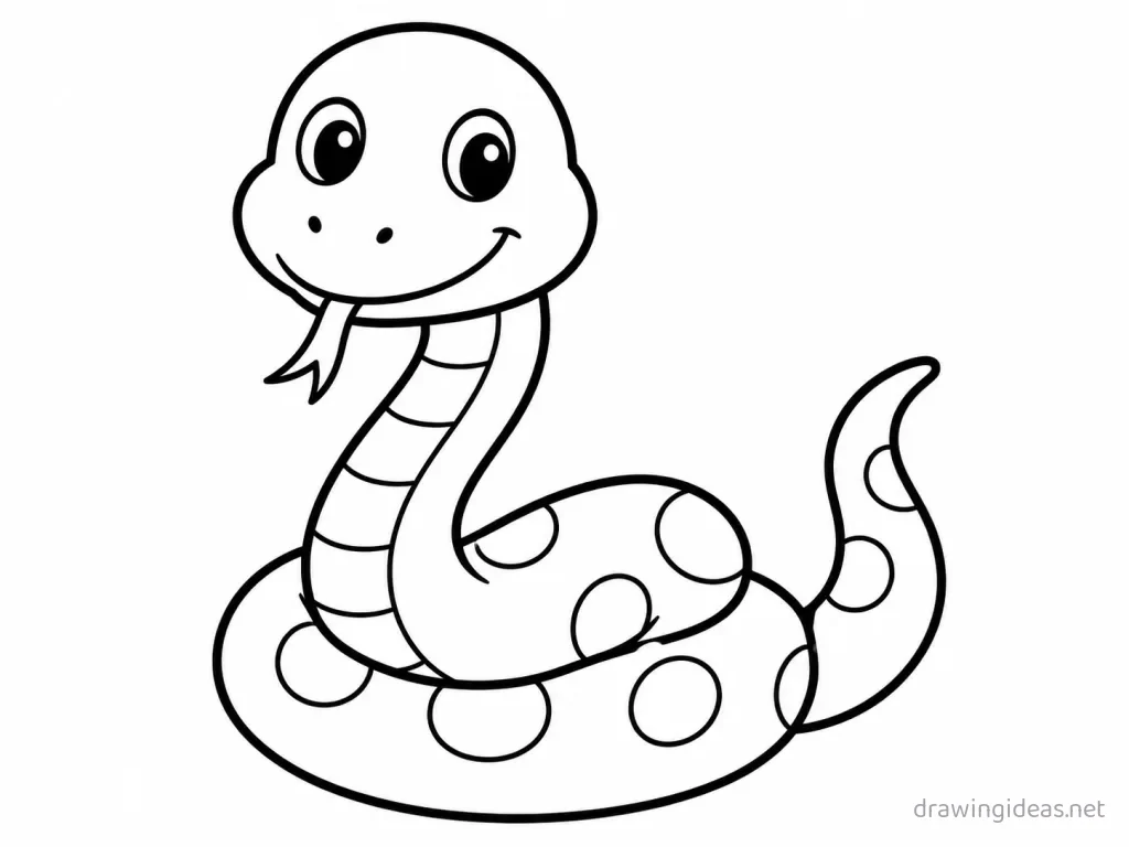 Easy snake drawing — easy style snake sketch