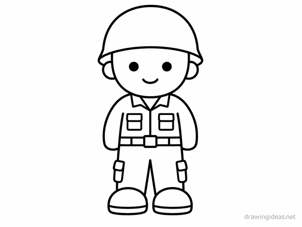 Easy soldier drawing — easy style soldier sketch