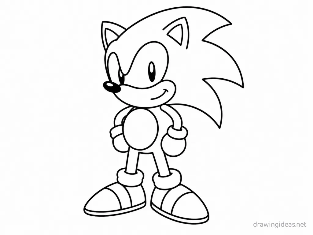 Easy Sonic drawing — easy style Sonic sketch
