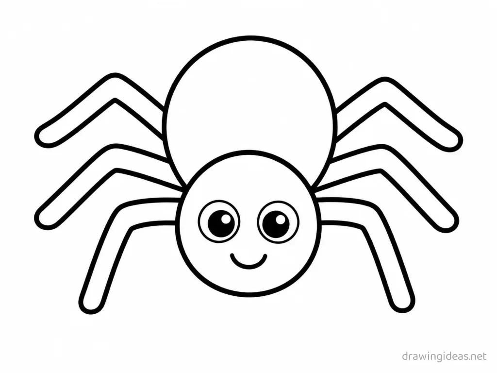 Easy spider drawing — easy style spider sketch
