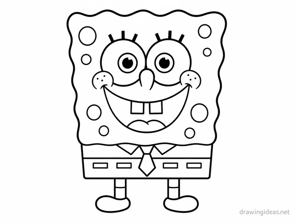 Easy Spongebob drawing — easy style Spongebob sketch