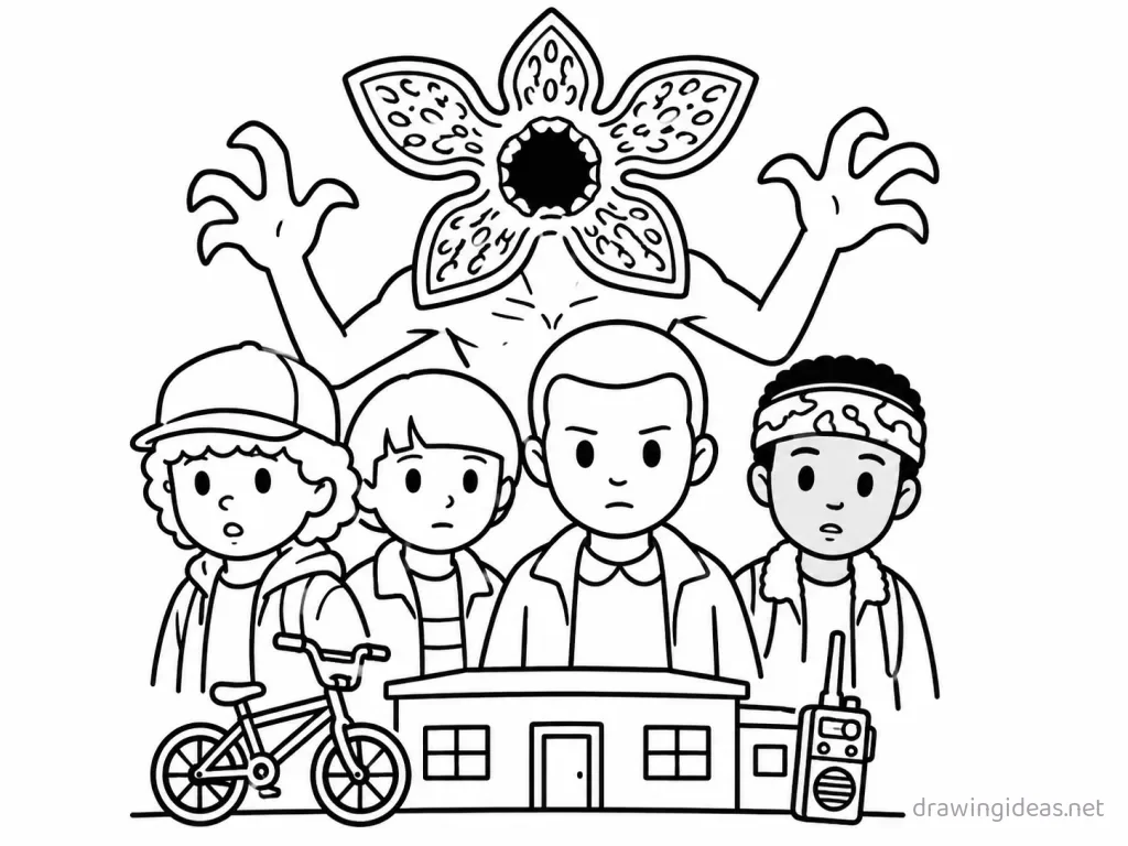 Easy Stranger Things drawing — easy style Stranger Things sketch