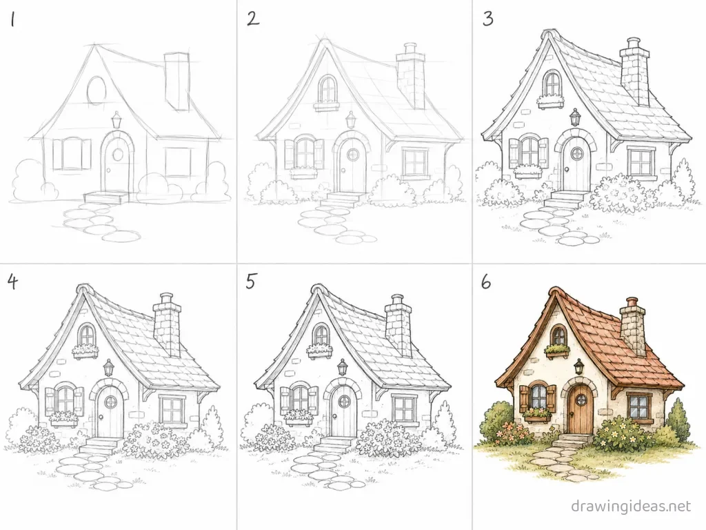 How to draw styles step by step — 6-step styles drawing tutorial grid