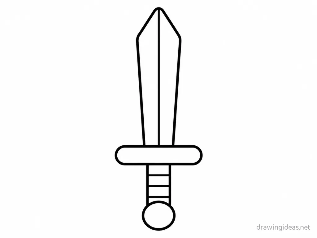 Easy sword drawing — easy style sword sketch
