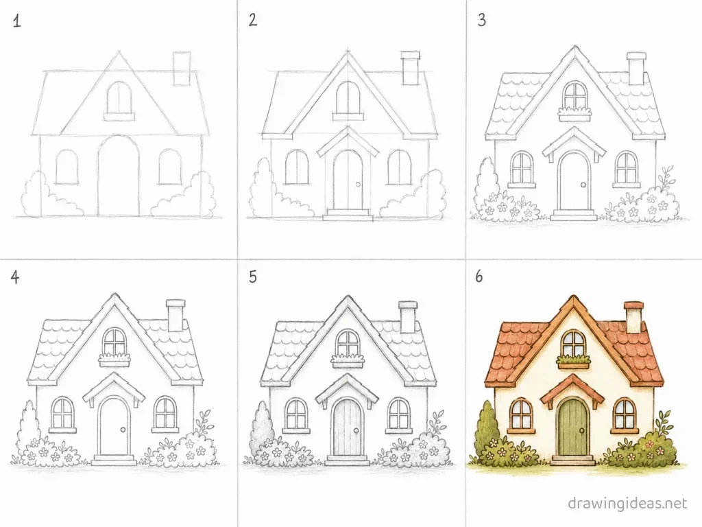 How to draw templates step by step — 6-step templates drawing tutorial grid