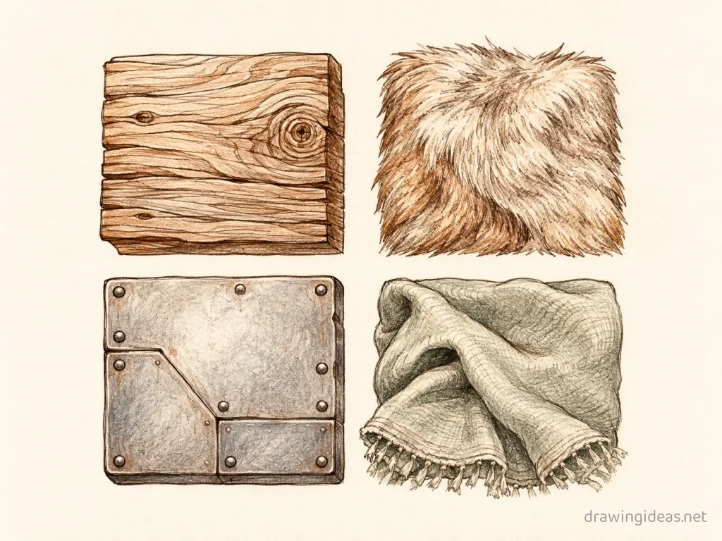 Texture drawing ā hand-drawn texture illustration with ink lines and soft colors