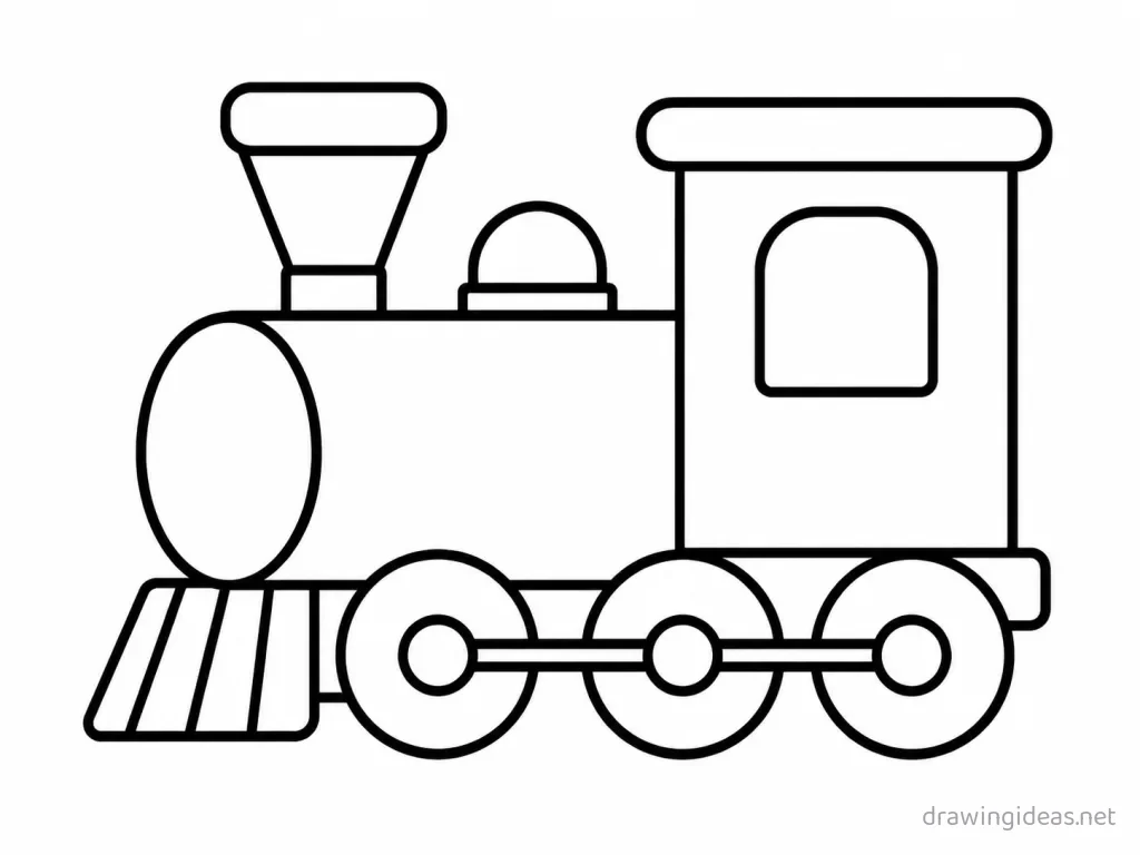 Easy train drawing — easy style train sketch